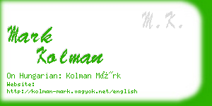 mark kolman business card